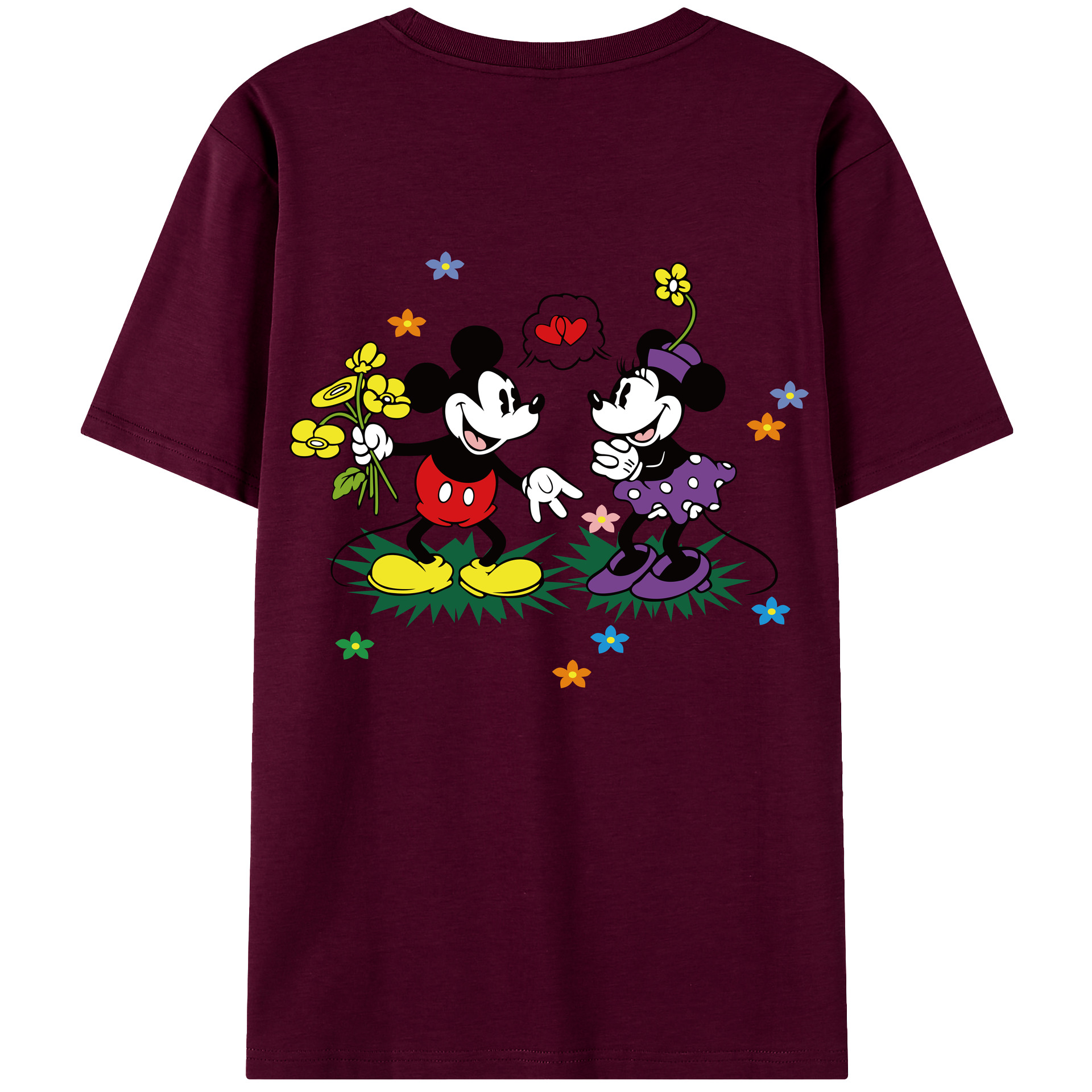 （画像用） ミッキーマウス Mickey Mouse レディース半袖Tシャツ(バックプリント)